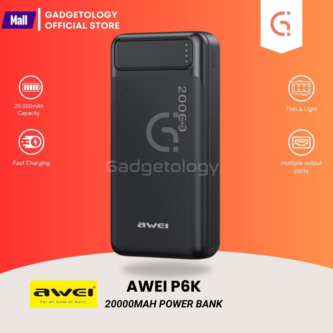 Picture of Awei P6K 20000mAh Dual USB Port Fast Charging Power Bank