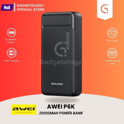 Picture of Awei P6K 20000mAh Dual USB Port Fast Charging Power Bank