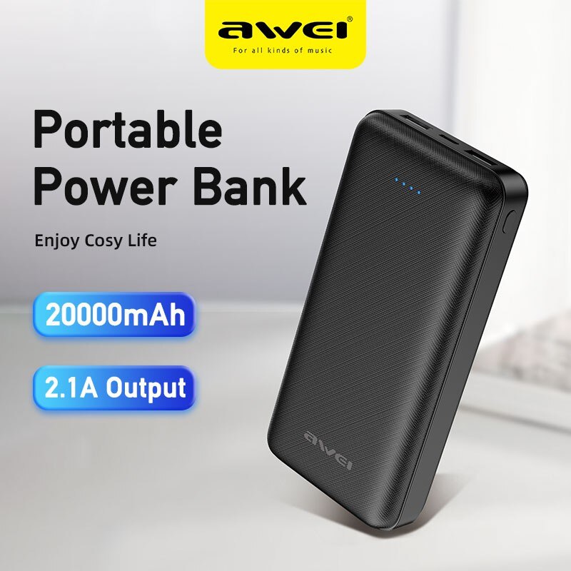 Picture of Awei P6K 20000mAh Dual USB Port Fast Charging Power Bank