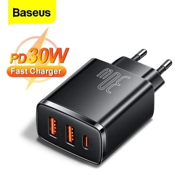 Picture of Baseus PD 30W Fast Charger For iPhone 14 Pro Max 13 PD3.0 QC3.0 USB Type C Quick Charger For Samsung Huawei Laptop Tablet