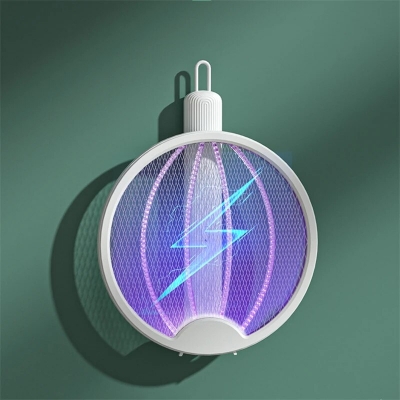 Picture of 4In1 Foldable Electric Fly Swatter Mosquito Killer Trap USB Rechargeable Mosquito Racket Insect Killer with UV Light Bug Zapper