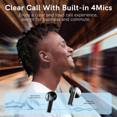 Picture of QCY T20 Bluetooth 5.3 TWS Wireless Earphones 68ms Low Latency Earbuds 13mm Driver HIFI Headphones 4 Mics+ENC HD Call