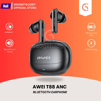 Picture of AWEI T88 ANC TWS Earbuds, -35dB Deep Noise Cancelling Wireless Headphones with ENC and 4 Microphones In-Ear Handfree Earbuds