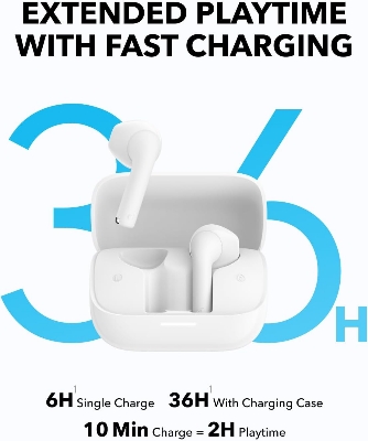 Picture of Anker soundcore K20i by Anker, Semi-in-Ear Earbuds, Bluetooth Wireless, 36H Playtime, Fast Charge, Clear Sound, Comfortable Fit, ENC 2-Mic Clear Calls, Custom EQ, IPX5, Bluetooth 5.3, App Control
