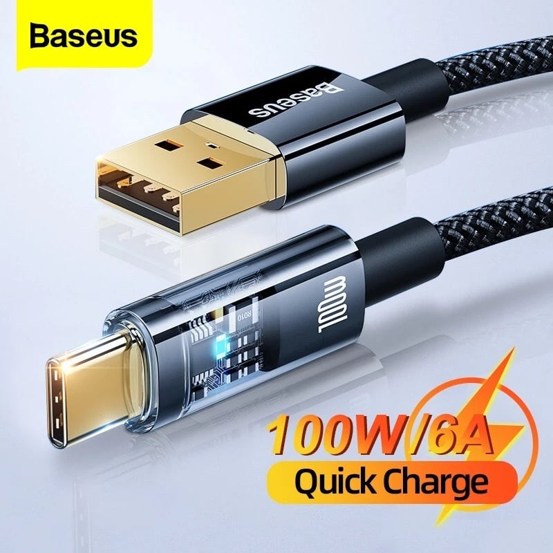 Picture of Baseus USB to Type-C 100W Crystal Shine Series Fast Charging Data Cable (1m)