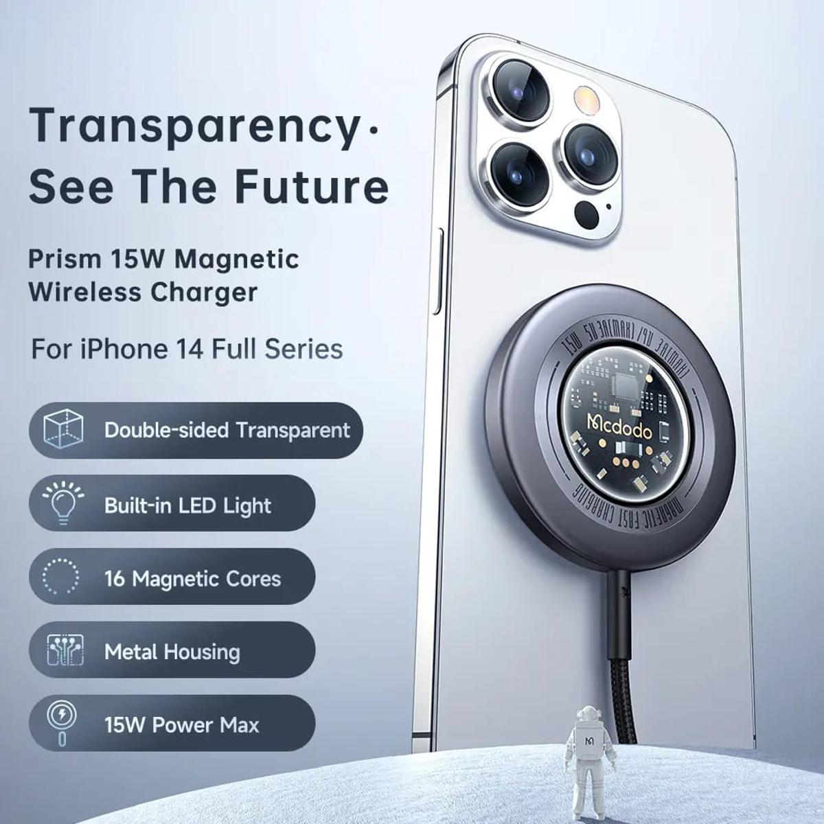 Picture of Mcdodo 15W Magnetic Wireless Charger Desktop PRISM Series - Black