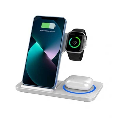 Picture of WIWU 15w Wi-W020 3 in 1 Foldable Wireless Charger - White