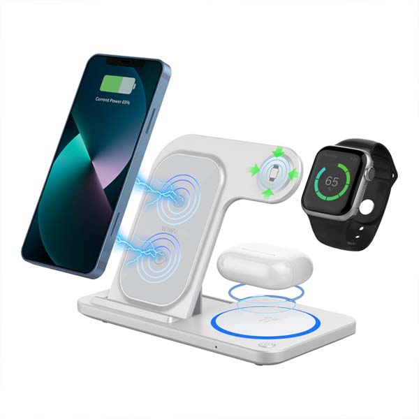 Picture of WIWU 15w Wi-W020 3 in 1 Foldable Wireless Charger - White