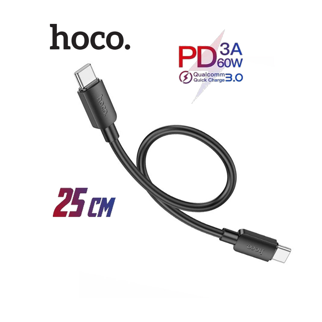 Picture of Hoco X96 60W USB-C to USB-C Fast Charging Data Cable 25CM - Black
