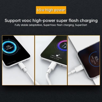 Picture of Realme Gt 5g 8 Pro X7 Narzo 30 Vooc Cable Type C 6.5A Super Fast Charge Oppo Find X3 Pro Neo Reno 6 65w Supervooc Superdart