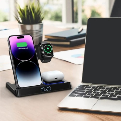 Picture of WiWU Wi-W006 5 in 1 15W Wireless Charger -Black