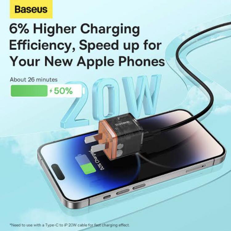 Picture of Baseus 20W GaN5 Fast Charger 1C Amber Orange