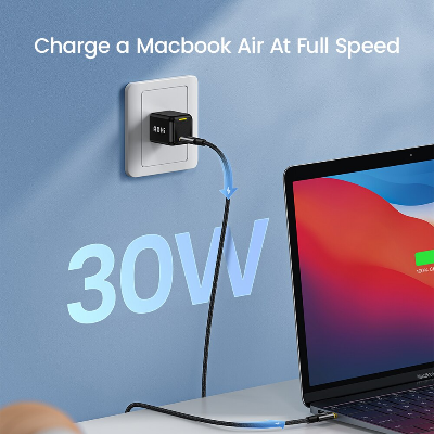 Picture of AOHI MAGCUBE 30W PD Fast Charger with USB-C to USB-C Cable