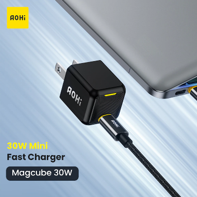 Picture of AOHI MAGCUBE 30W PD Fast Charger with USB-C to USB-C Cable