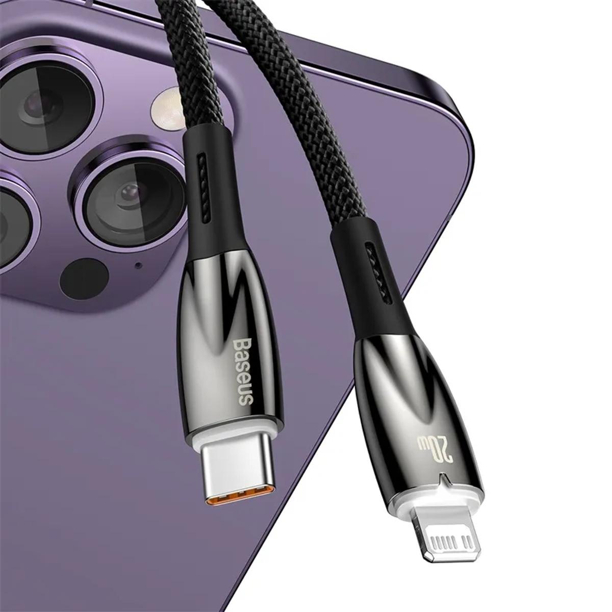 Picture of BASEUS GLIMMER SERIES 20W USB-C TO LIGHTNING CABLE 1M - BLACK