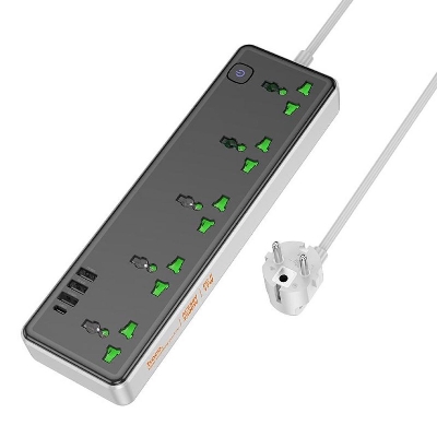 Picture of HOCO AC13A Talento 5-Position Socket (1C3A) (EU) – Black Color