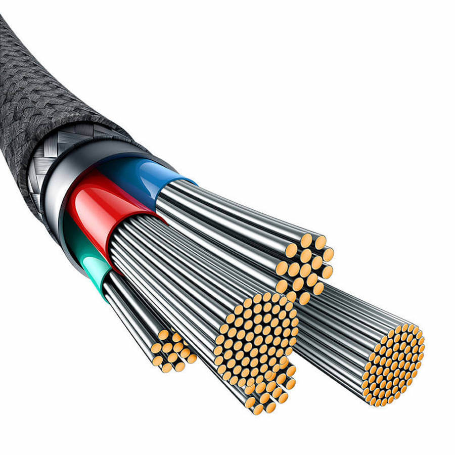 Picture of Baseus Aramid Fiber Braiding USB-C to Lightning Cable PD 20W 1m - black