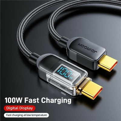 Picture of JOYROOM S-CC100A4 1.2m Nylon Braided 100W Type-C to Type-C  Digital Display Cable