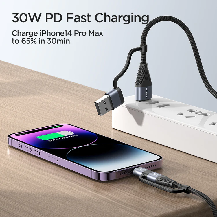 Picture of Joyroom SA37-2T2 60W 4-in-1 Fast Charging Data Cable _ Black