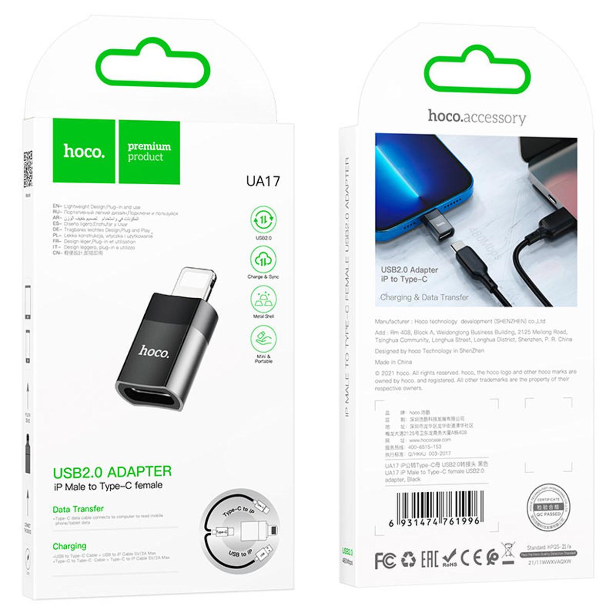 Picture of Hoco UA17 Adapter Lightning Male to Type-C Female