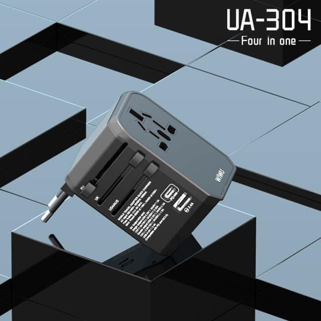 Picture of Wiwu UA304 45W PD Universal Travel Adapter Wall Charger Multifunction Quick Charger with 4 International Plug