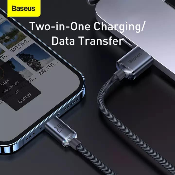 Picture of BASEUS Crystal Shine Series 2.4A Fast Charging USB to iP Data Cable 1.2m  Black