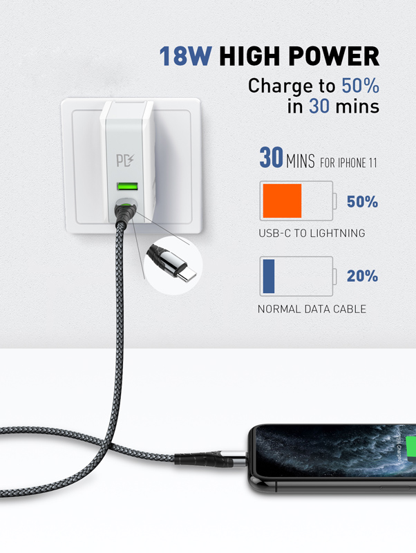 Picture of LDNIO LC111 USB Type-C To Lightning 30W Cable For iPhone/iPad