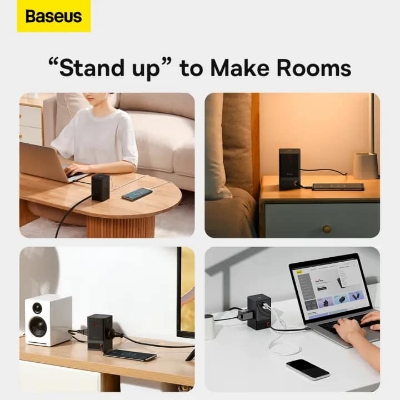 Picture of Baseus 65W GaN Fast Desktop Charger Digital Power Strip Touch Control 3AC Sockets For iPhone15 Samsung Tablet