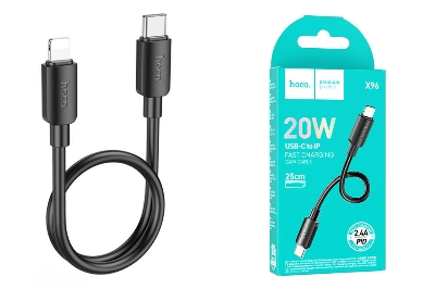 Picture of HOCO X96 PD20W USB Type-C to Lightning cable 0.25m - (black)