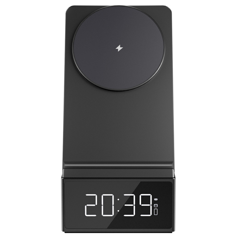 Picture of WIWU Wi-W011 Platinum 15W 3 in 1 Wireless Charger with Clock - Black