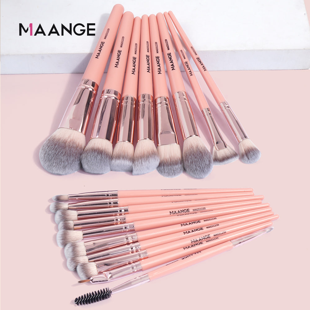 Picture of MAANGE 18Pcs Makeup Brushes Set - Pink