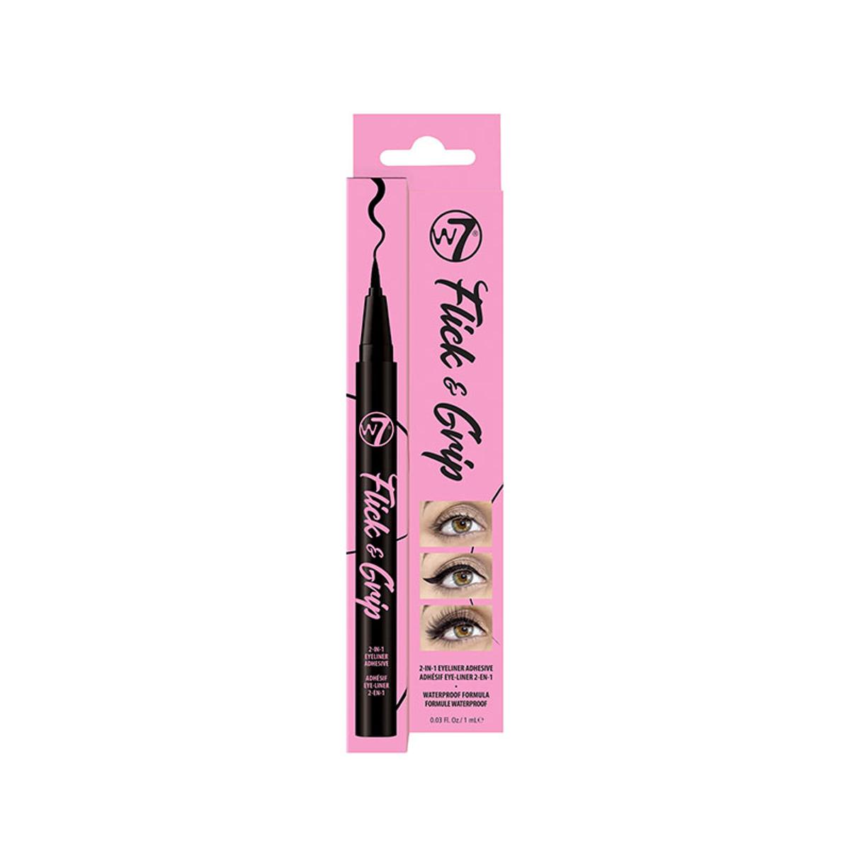 Picture of W7 Flick & Grip 2-In-1 Adhesive Eyeliner Pen - Black