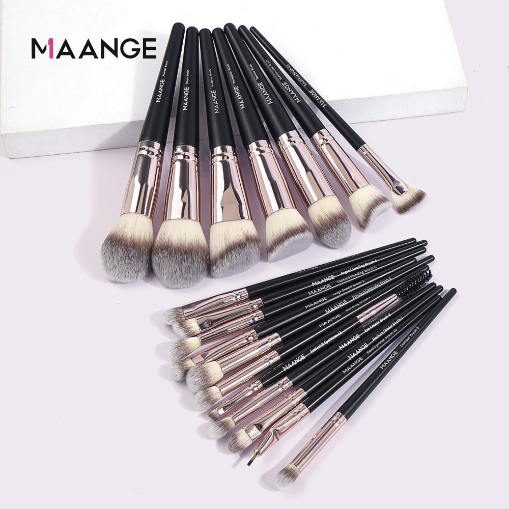 Picture of MAANGE 18 Pcs Makeup Brushes Set - Black