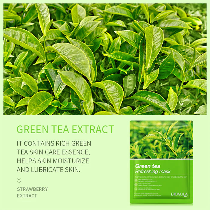 Picture of BIOAQUA Green Tea Moisturizing Sheet Mask - 25g