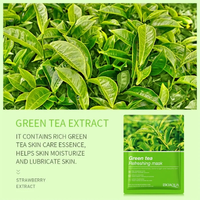 Picture of BIOAQUA Green Tea Moisturizing Sheet Mask - 25g