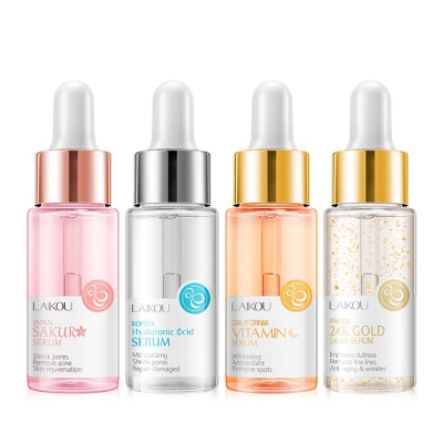 Picture of Laikou Japan Sakura/Hyaluronic Acid/California Vitamin C/France 24k Gold snail serum 4 PCS Combo Pack