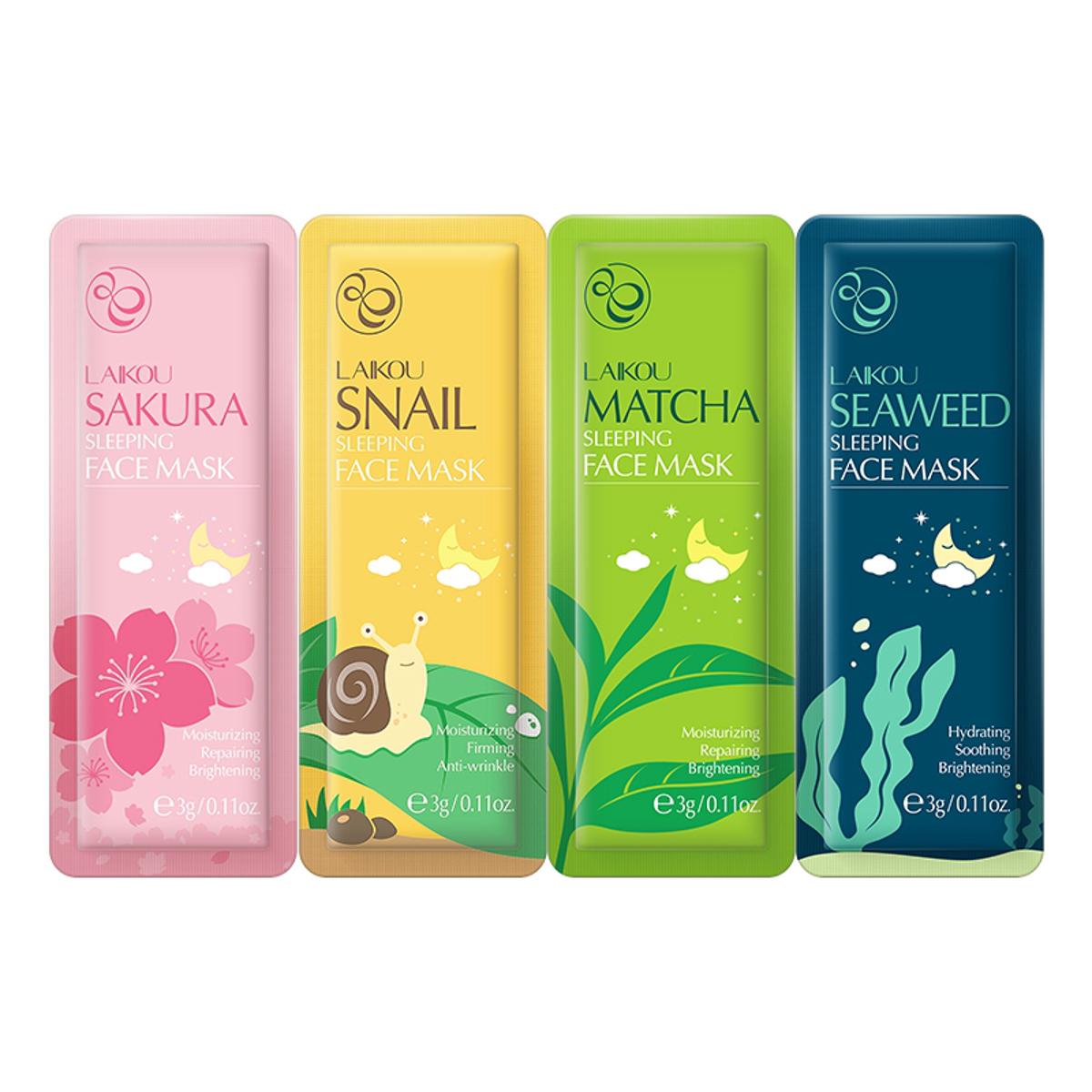 Picture of LAIKOU Sakura/Matcha/Snail/Seaweed Sleeping Mask - 4pcs