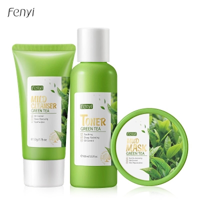 Picture of Fenyi Green Tea (Mud Mask/Face Wash/Toner) Skin Care Set 3pcs