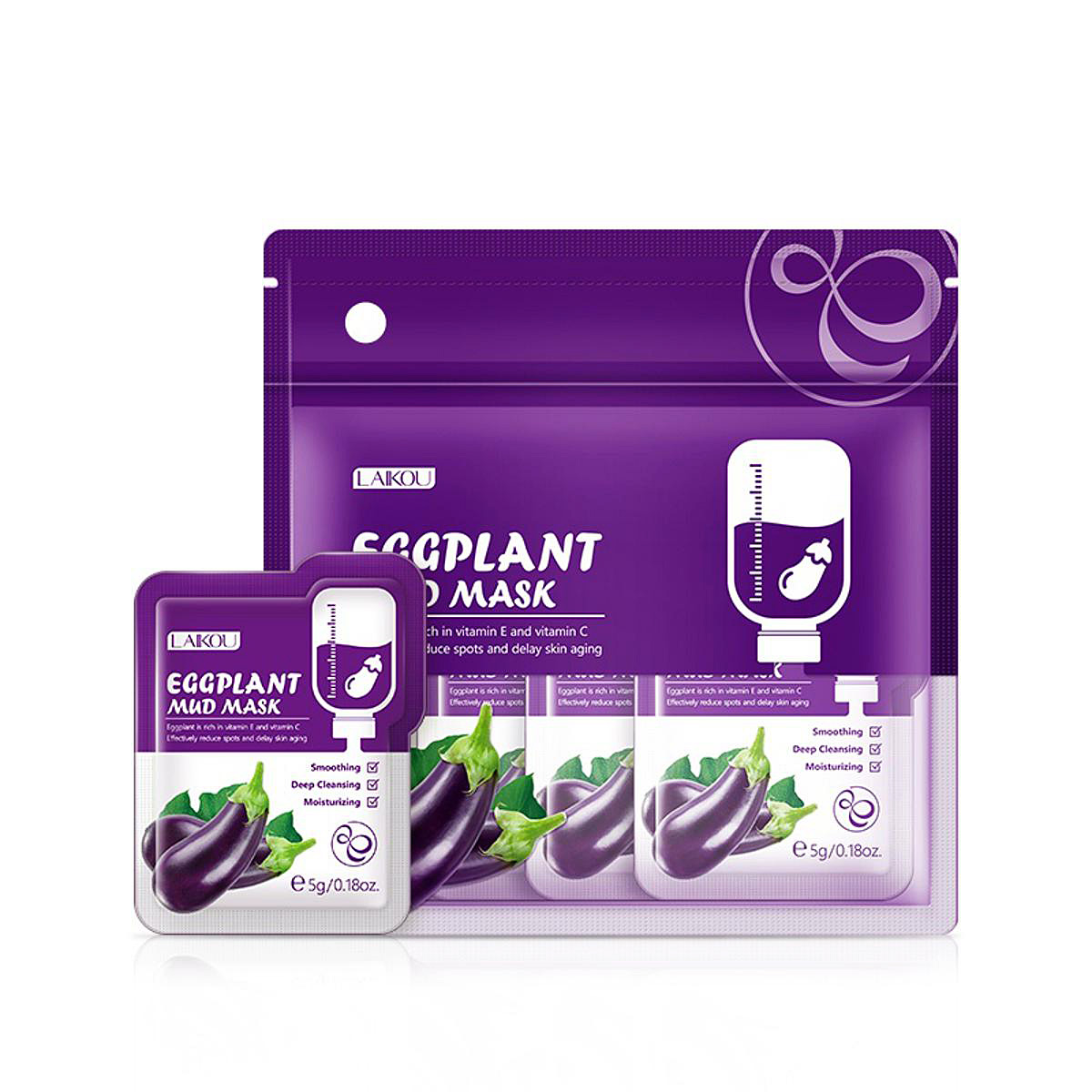 Picture of LAIKOU Eggplant Mud Mask 5gm -12pcs