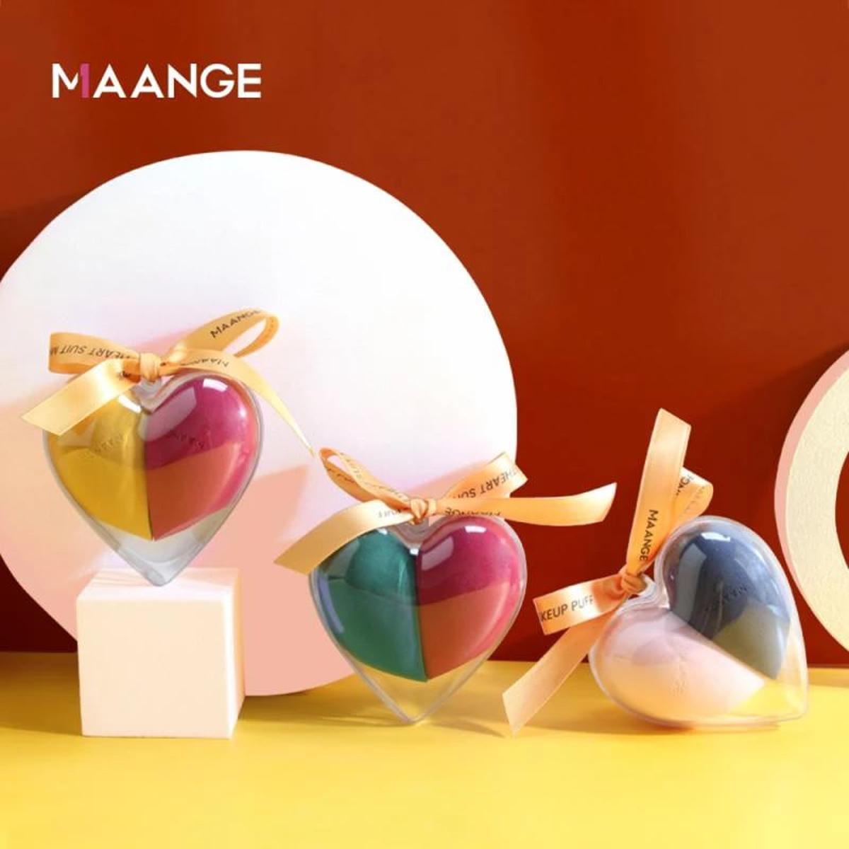 Picture of Maange 2Pcs Love Hearts Makeup Sponge Puff