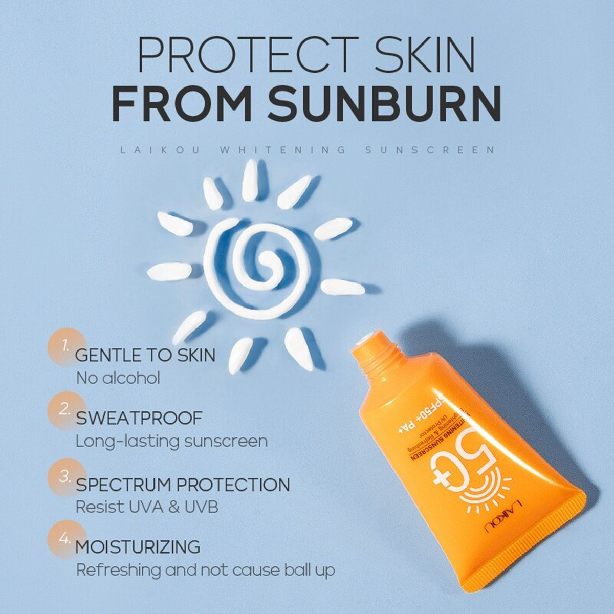 Picture of LAIKOU Sakura/Whitening/refreshing/bighting Sunscreen combo 4 PCS Set