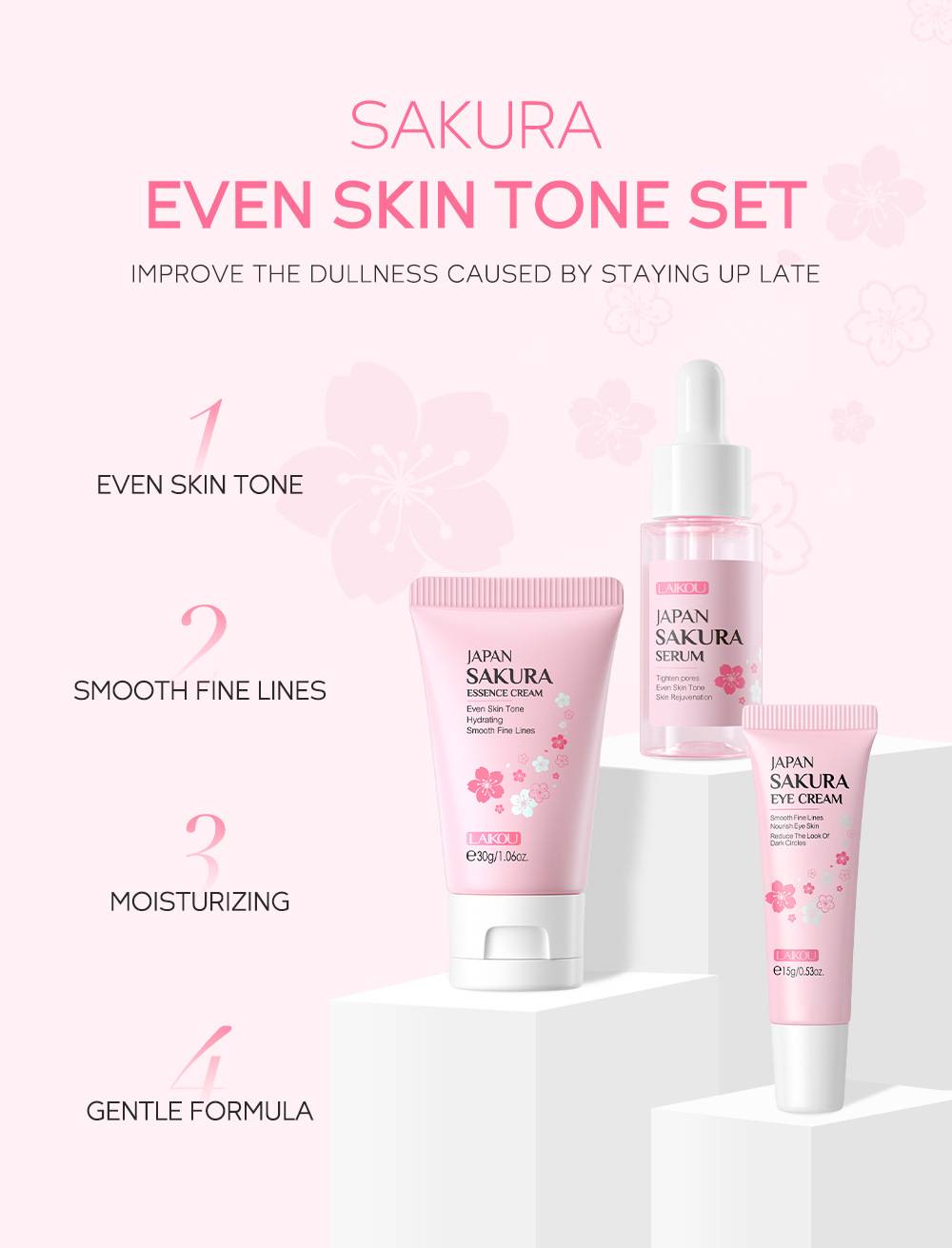 Picture of Laikou Japan Sakura Skin Care Set - 3 pcs