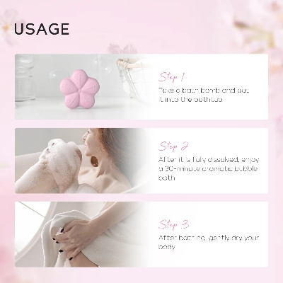 Picture of Laikou Japan Sakura Bubble Bath Bomb-30g