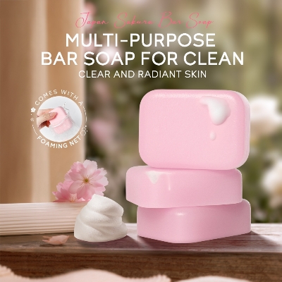 Picture of LAIKOU Japan Sakura Bar Soap Handmade Naturally Cleanse and Soften Skin Even Skin Tone 90g