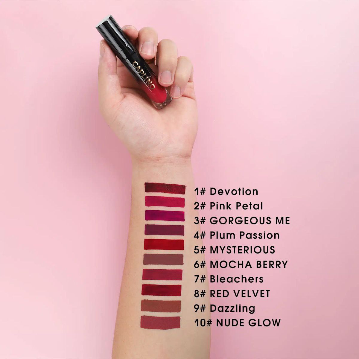 Picture of Caplino Liquid Matte Lipstick - Gorgeous Me 03 with Free Personal Cotton Pads