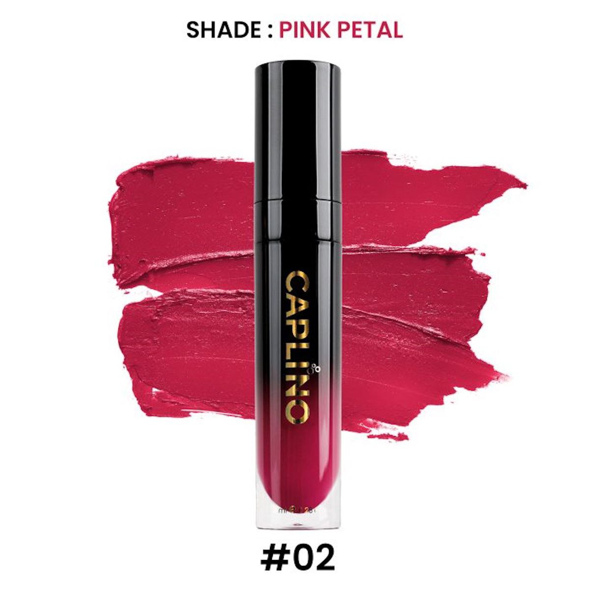 Picture of Caplino Liquid Matte Lipstick - Pink Petal 02 with Free Personal Cotton Pads