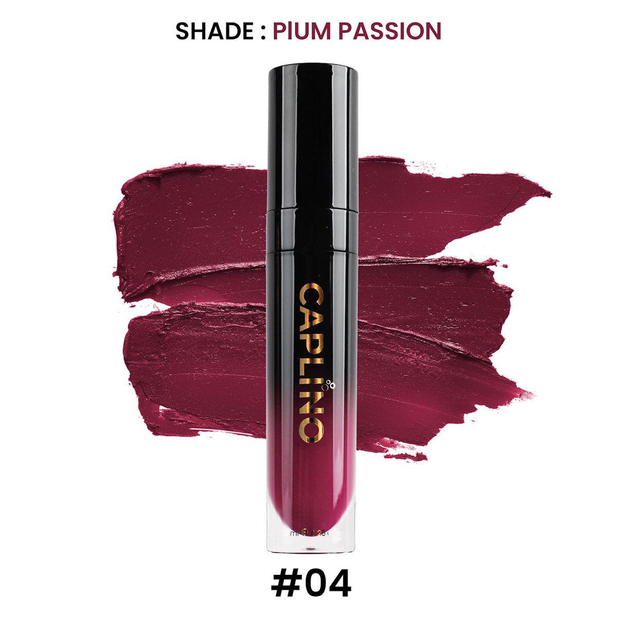 Picture of Caplino Liquid Matte Lipstick - Plum Passion 04 with Free Personal Cotton Pads