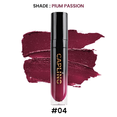 Picture of Caplino Liquid Matte Lipstick - Plum Passion 04 with Free Personal Cotton Pads