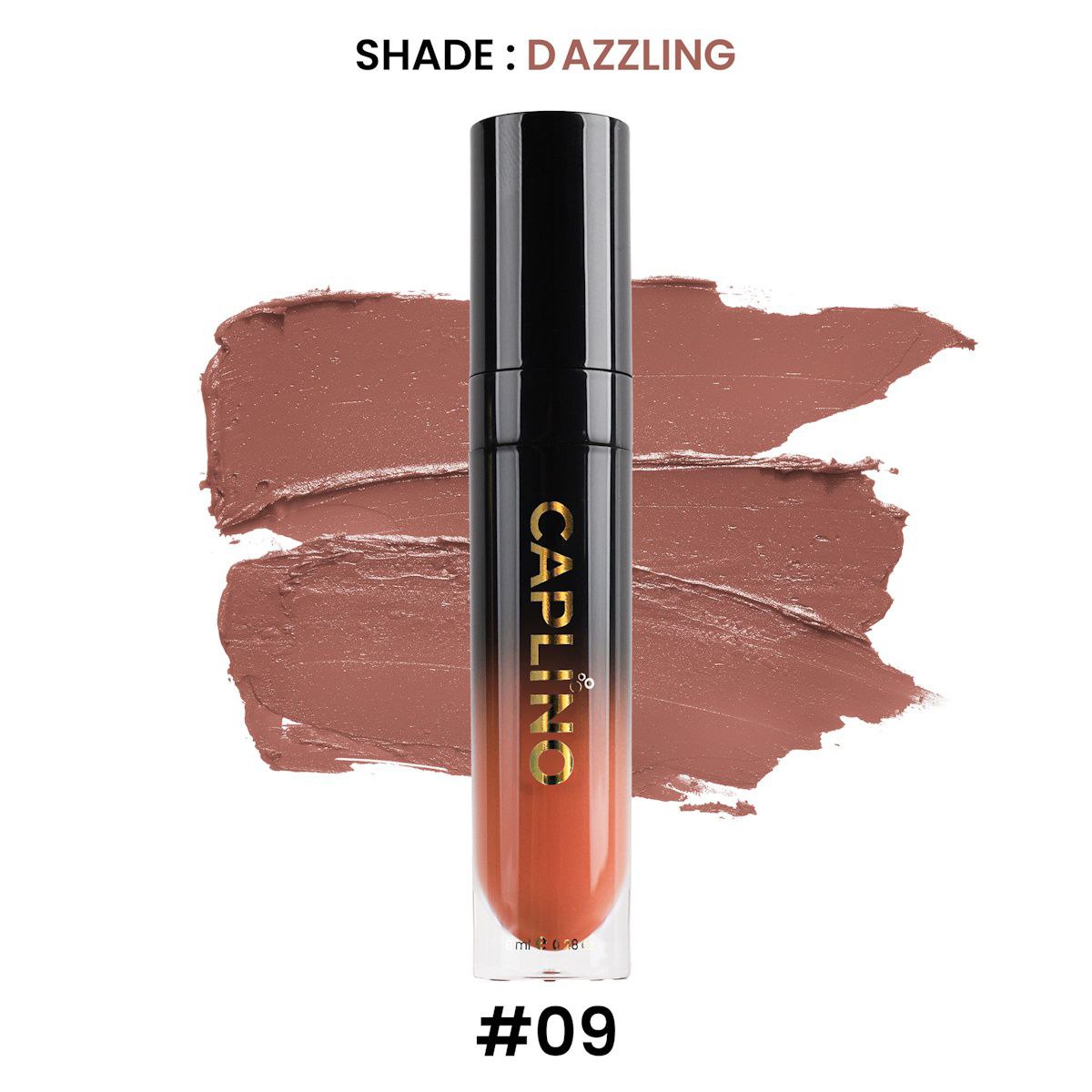 Picture of Caplino Liquid Matte Lipstick - Dazzling 09 with Free Personal Cotton Pads