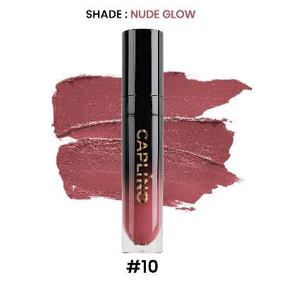 Picture of Caplino Liquid Matte Lipstick - Nude Glow #10 with Free Personal Cotton Pads